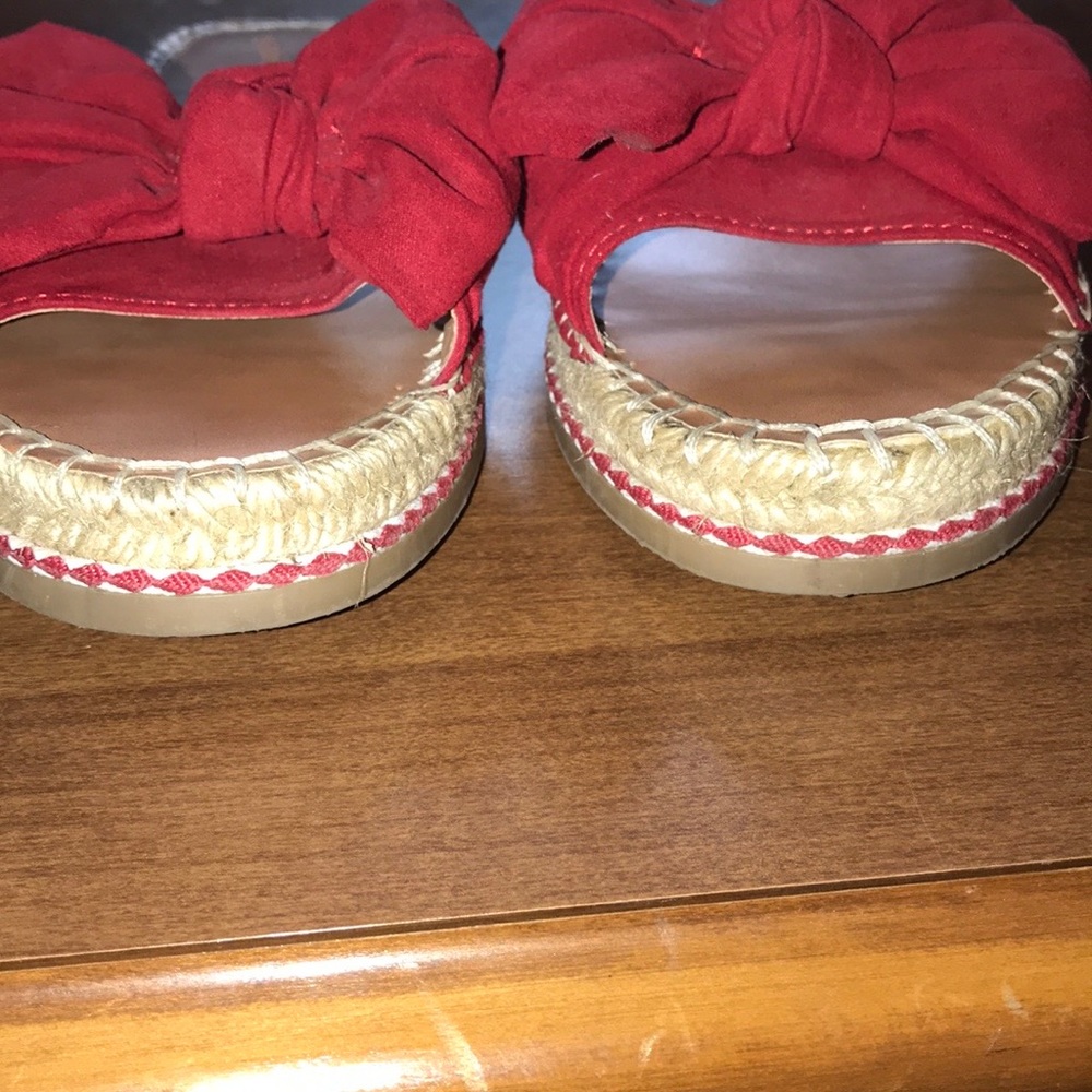 Universal Thread Red Bow Slide Espadrilles Size 8 - Picture 3 of 6